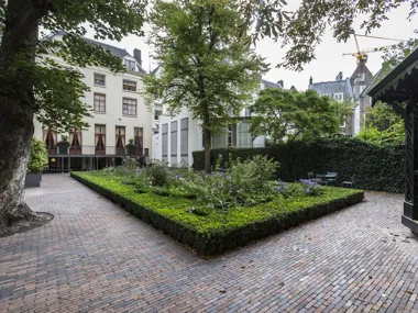 The unique enclosed garden of the Museum of the Canals in Amsterdam