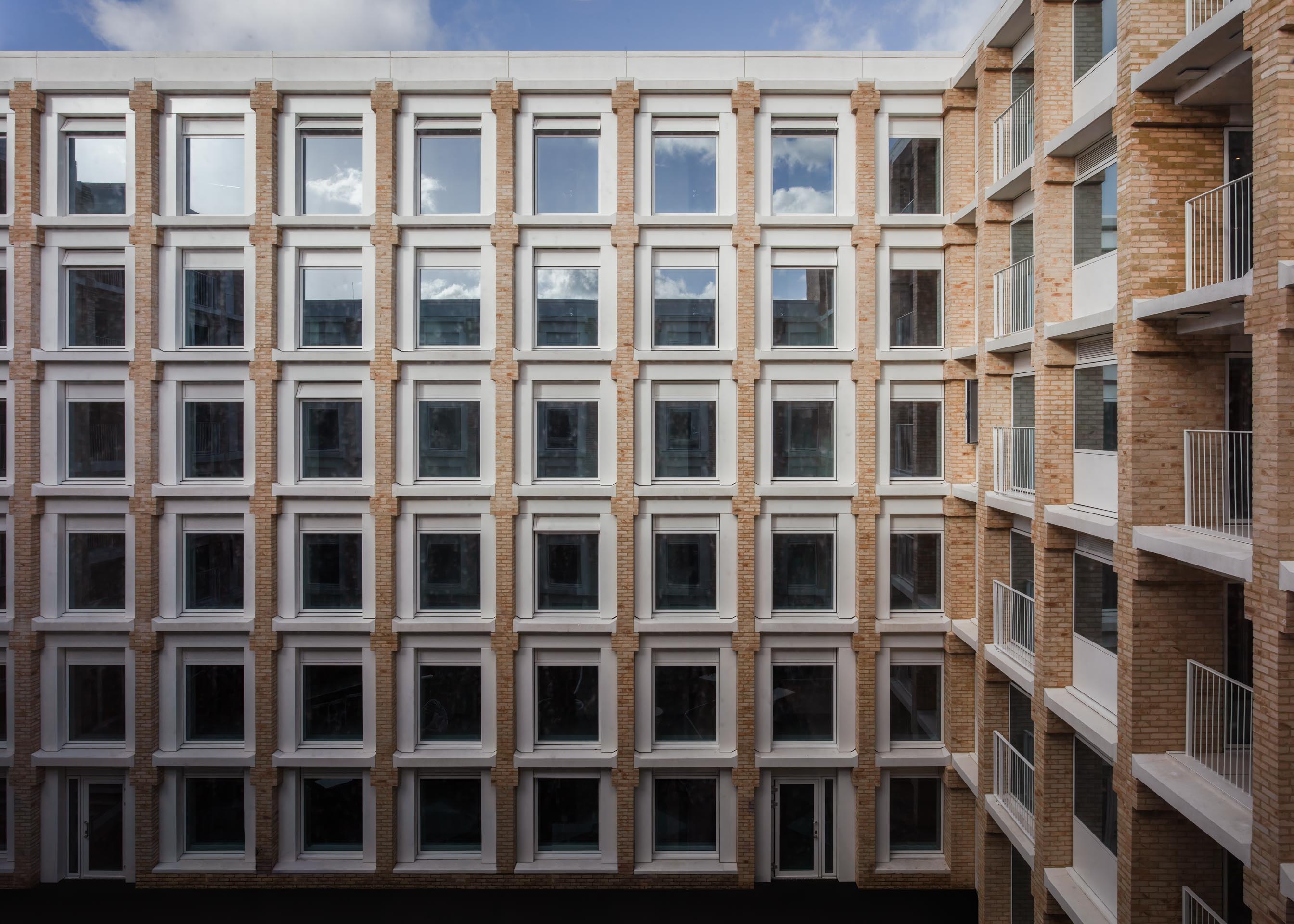 Robust, textured façade at Fish Island, London