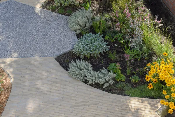 Playful and relaxing oasis of greenery in an urban environment